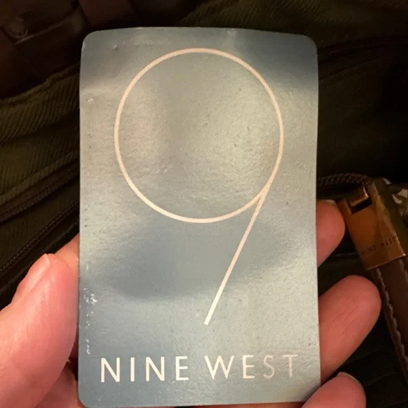 Nine West Metallic “Vegan Leather” Woven Shoulder Bag - Picture 3 of 14